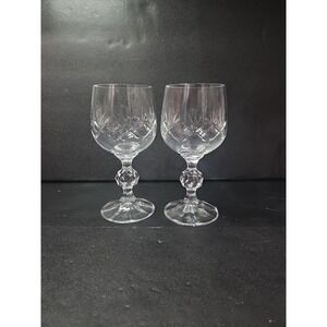 Crystalex Wine Glasses, Set of 2, Bohemia BOC115, Fan Textured Design, Stemware
